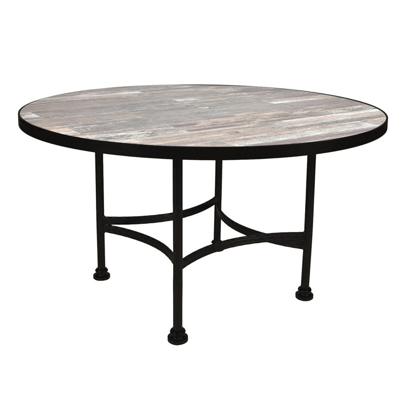 Classico Outdoor Round Dining Table, 54" W x 54" L x 29.75" H, Summit Gray, Carbon Black