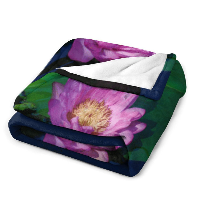 Jeté en flanelle rose Water Lily, 40 po x 50 po