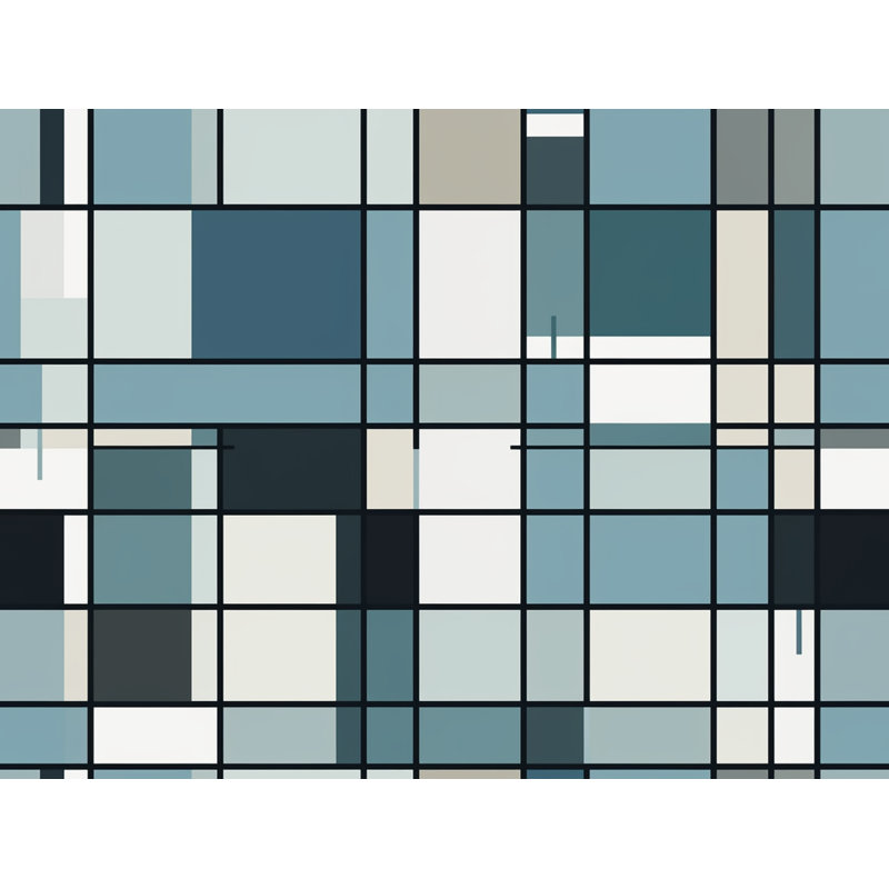 Housse de couette à carreaux, Édredon simple, Bleu / gris