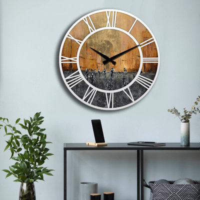 Horloge murale élégante Elegant, 19,7 pouces de diamètre | 100% panneau de fibres à densité moyenne, épaisseur: 0,2 pouce | Design minimaliste élégant pour la décoration de la maison et du bureau | Parfait pour le salon, la chambre à coucher et la cuisine