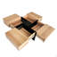 Table basse avec 4 compartiments de rangement cachés, table basse carrée-1449305457