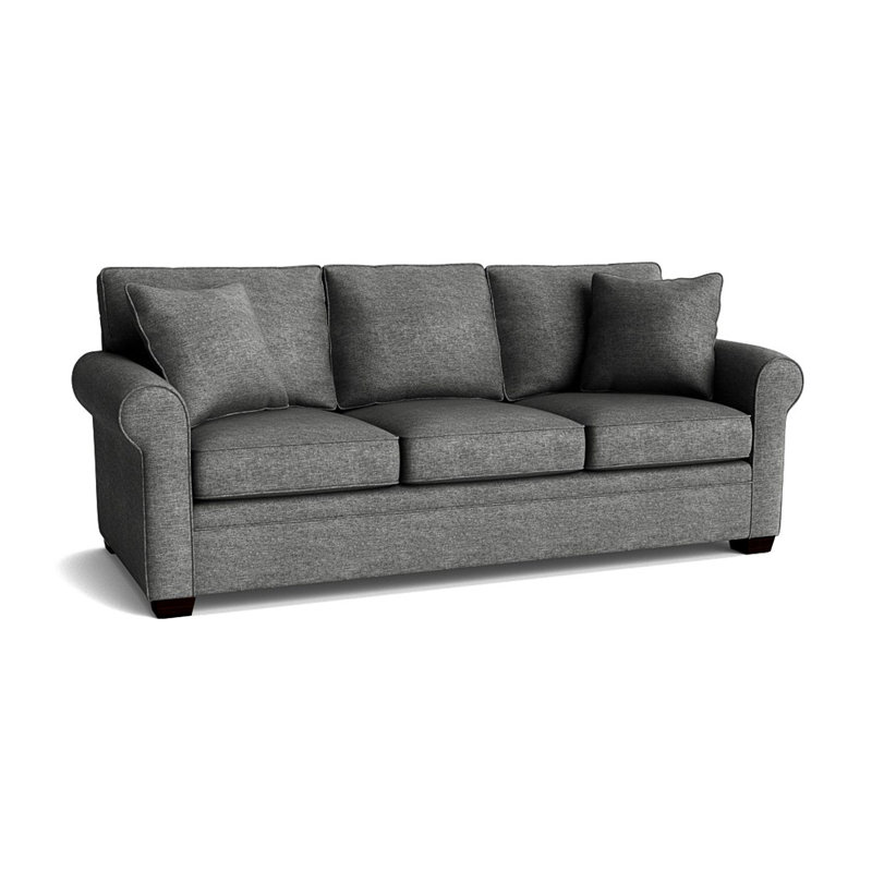 Quaker Upholstered 84'' Sofa, Espresso, Jango Charcoal