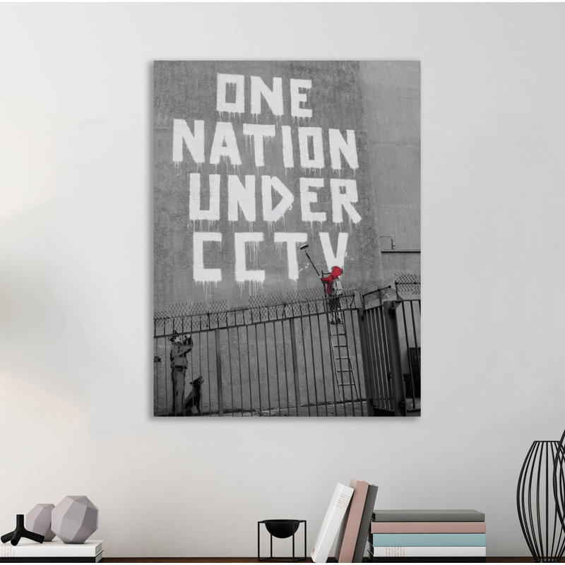 One Nation Under CCTV II by Banksy - Wrapped Canvas Print, 51 cm H x 38 cm W x 4 cm D