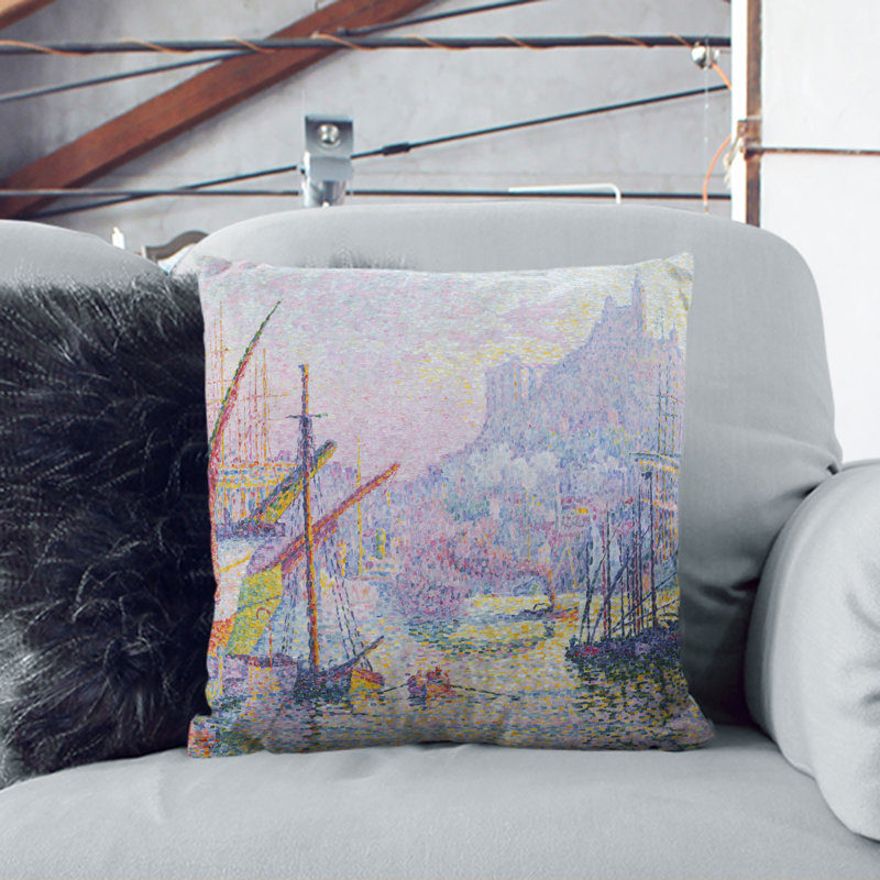 Notre-Dame De La Garde Square Throw Cushion, Stone, 40cm H x 40cm W x 15cm D