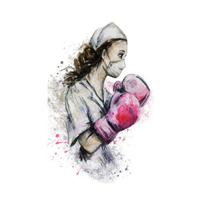Fighting Nurse II by Ephrazy Graphics - Wrapped Canvas Print