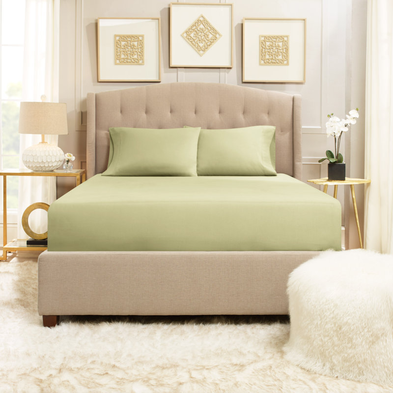 Microfiber Sheet Set, Twin XL Sheet Set with 1 Pillowcase, Sage Olive Green