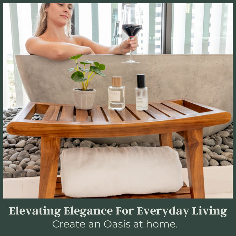 Orvile 24.75'' W Teak Shower Bench