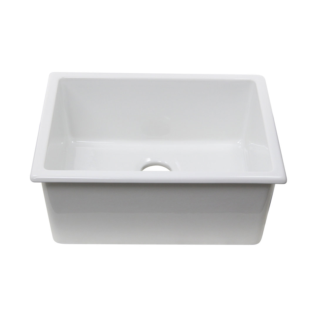 24'' L Undermount Single Bowl Fireclay Kitchen Sink Nantucket Sinks
