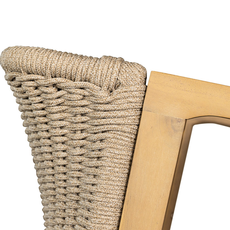 2 chaises d'extérieur en bois avec assise et dossier moelleux antidérapants