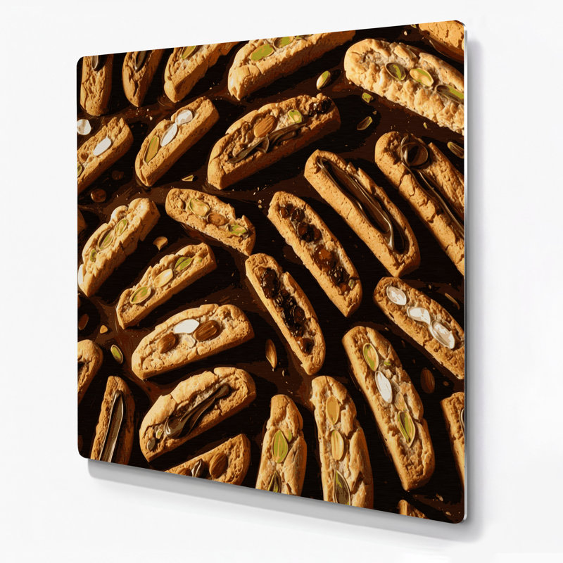 Desserts Biscotti, art mural en métal brun, H 16 po x l 16 po
