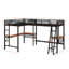 Lit mezzanine simple en métal avec 2 bureaux intégrés