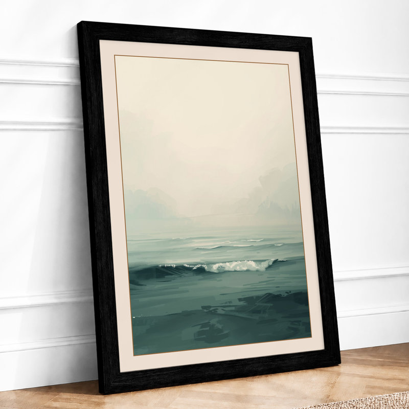 Calm Waters Coastal - Framed Print, Black, A4 - 29.7 x 21.0 cm