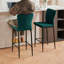 Velvet/Suede Fixed Height Bar Stool With Diamond Tufted Back   -129242157-129768009