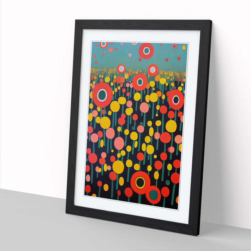 Spring Landscape Flowers - Single Picture Frame Print, 34cm H x 25cm W x 2cm D, Walnut