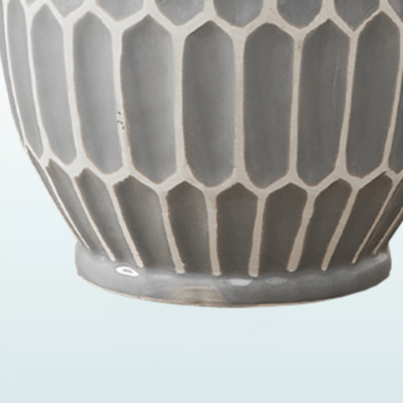 Lampe de table standard en métal gris céramique Wren, H 22,12 po x l 12,81 po x P 12,81 po