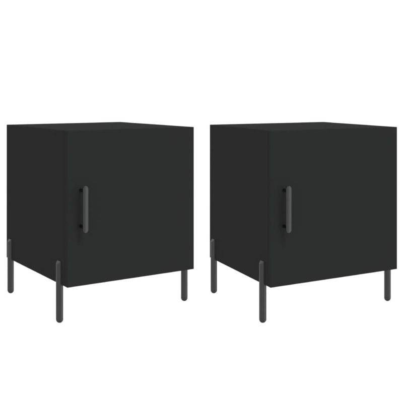 Naidu 40cm W Iron Bedside Table, Black