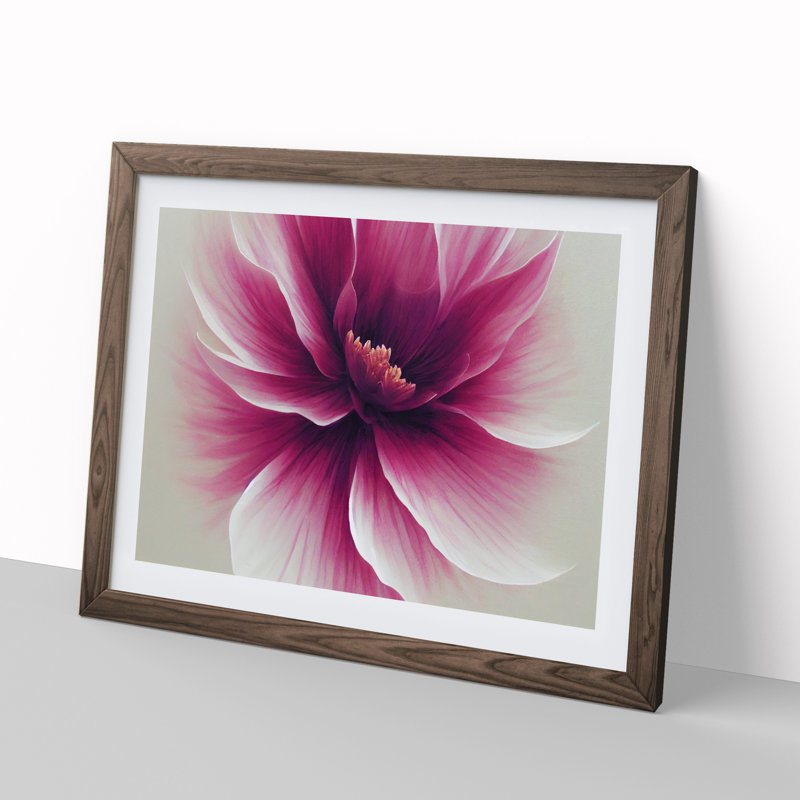 Striking Carnation Flower - Framed Print, 46cm H x 64cm W x 2cm D, Walnut