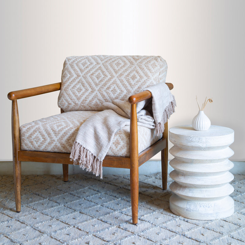 Fauteuil club en cuir fleur blanc et doré Gracie Mills, White/Gold