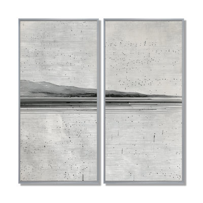 «Gray Black Sahara Desert Horizon - Minimalisme, impressions sur toile, art mural gris minimaliste 2 pièces