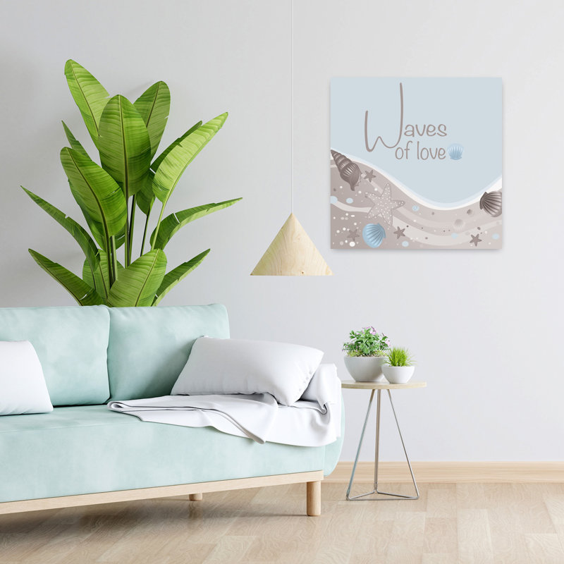 Vagues d'amour, art côtier fantaisiste, H 24 po x l 24 po