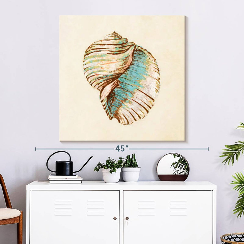 Aletra côtier bleu sarcelle coquillage IV, H 33 po x l 33 po