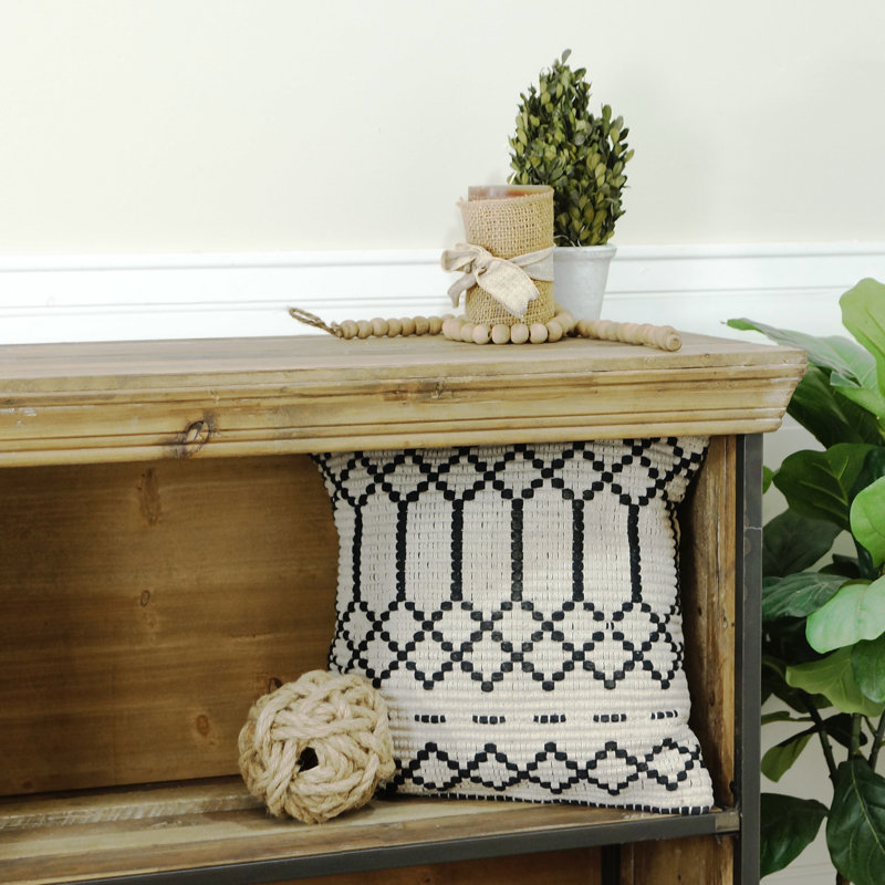 Armoire en bois brun à 4 tablettes avec détails filaires 66 po