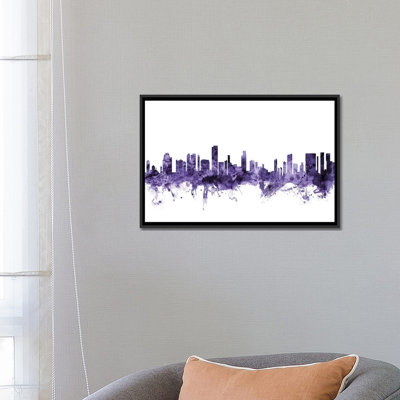 «Honolulu, Hawaii Skyline» par Michael Tompsett, impression sur toile tendue