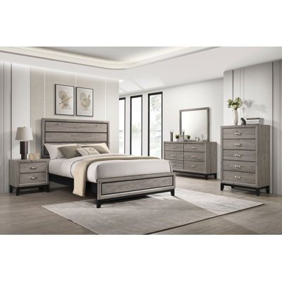 Ensemble de chambre à coucher complète cinq pièces Watson Taupe clair