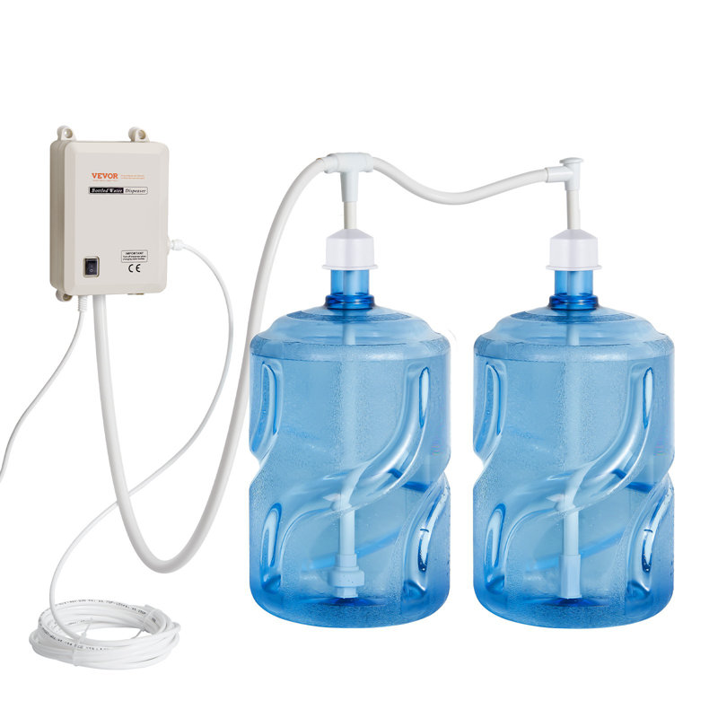 Système de pompe pour distributeur d'eau en bouteille, système de distribution 2 x 5 gallons, distributeur d'eau électrique automatique, pompe à eau à double tuyau, utilisation compatible avec une machine à café / thé, réfrigérateur, machine à glaçons