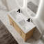 Meuble-lavabo double autoportant 48 po avec deux lavabos en résine, 4 portes à fermeture en douceur et poignées en métal - Contreplaqué de chêne original, design américain moderne