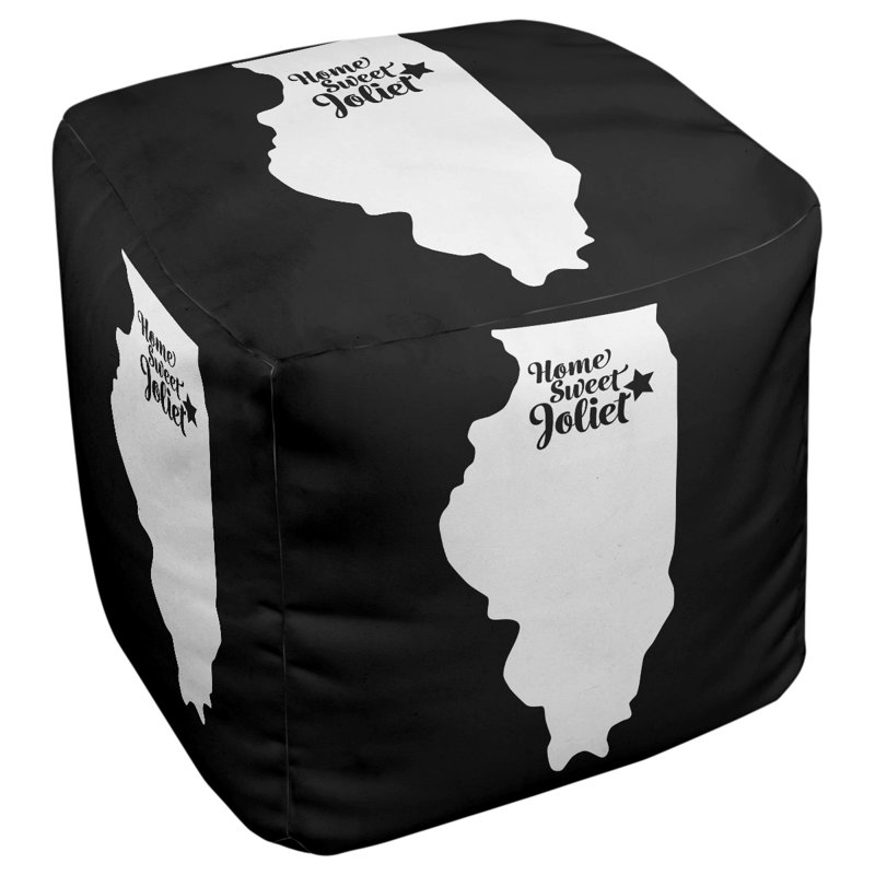 Repose-pieds cube joliet illinois, Noir