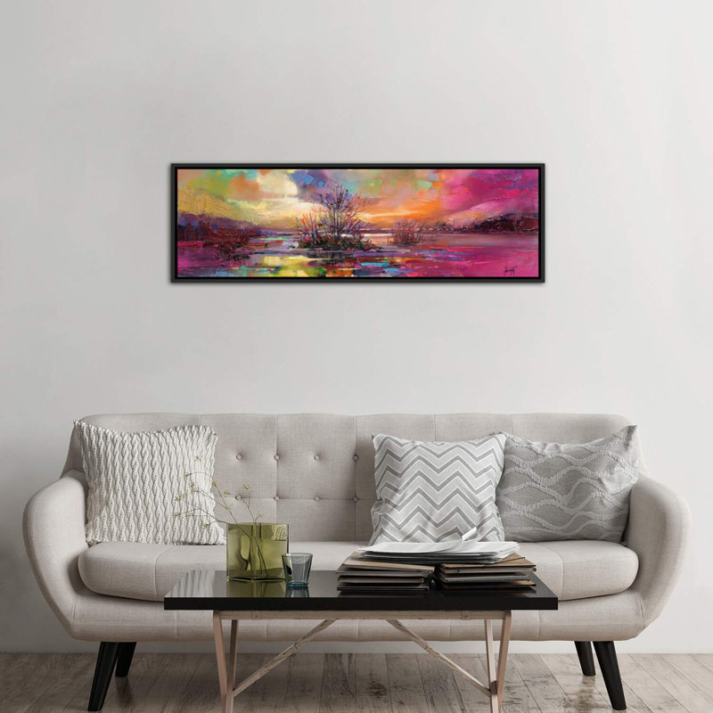 «Loch Fyne Color» par Scott Naismith - reproduction d'art, Pas de tapis, Toile avec cadre noir patiné