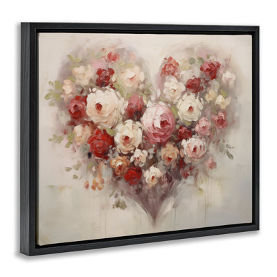 Cadre flottant Valentine Roses Heart, design par Arlington Prints