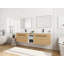 Meuble-lavabo mural 72 po avec lavabo de comptoir en résine, 1 tablette de rangement, 4 portes à fermeture douce