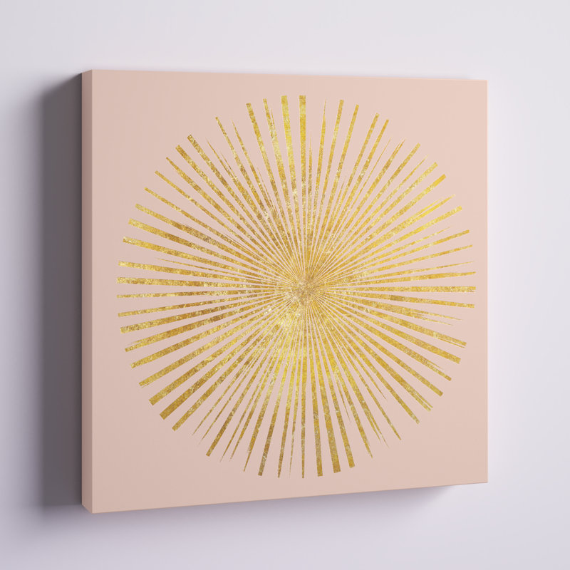 Sunburst I on Pink - impression sur toile tendue, H 12 po x l 12 po