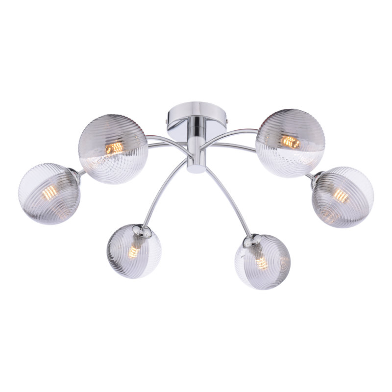 Flush Mount, 21.5" H x 57" W x 57" D, 6