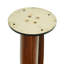 Table de salle à manger ronde moderne, table en verre trempé avec pied et base en bois, table de cuisine pour 2 personnes
