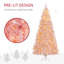 7.5 FT Tall Prelit Artificial Christmas Tree With Realistic Branches, 500 Warm White LED Lights And 1346 Tips, Pink-121054097-121054095