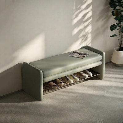 39.4in Shoe Storage Bench Shoe Changing Stool