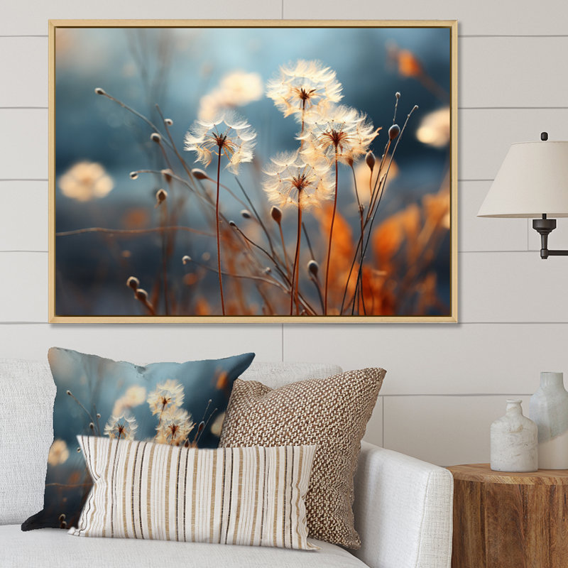 Dandelion Whispers Of Spring On Canvas Print, 30" H x 40" W x 1.5" D, Natural Floater Framed