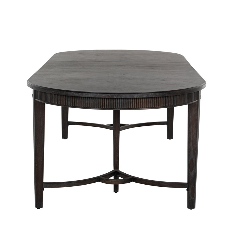 Whitlock Extendable Solid Wood Dining Table, Cerused Forest Black