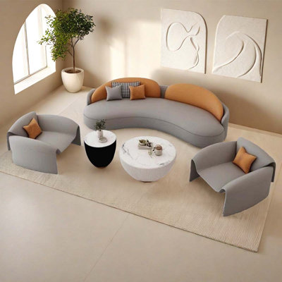 Ryelin 5 Piece Faux Leather Living Room Set