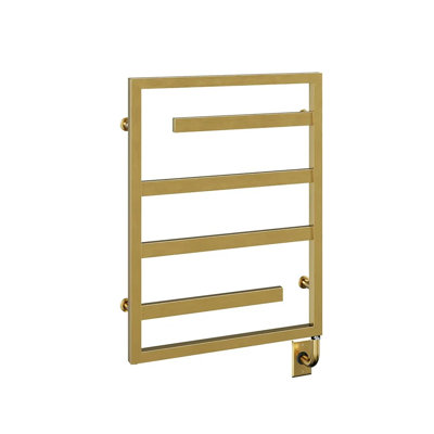 23.5"x31" Vasto Wall Mounted Electric Hardwired Towel Warmer - Brushed Gold, Fluid Filled, Includes Programmable Smart Switch, Liftime Warranty