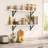 Sorbus 47.3 in Wood Wall Shelves with Black Metal Brackets, 2-Piece Set, White-135030850