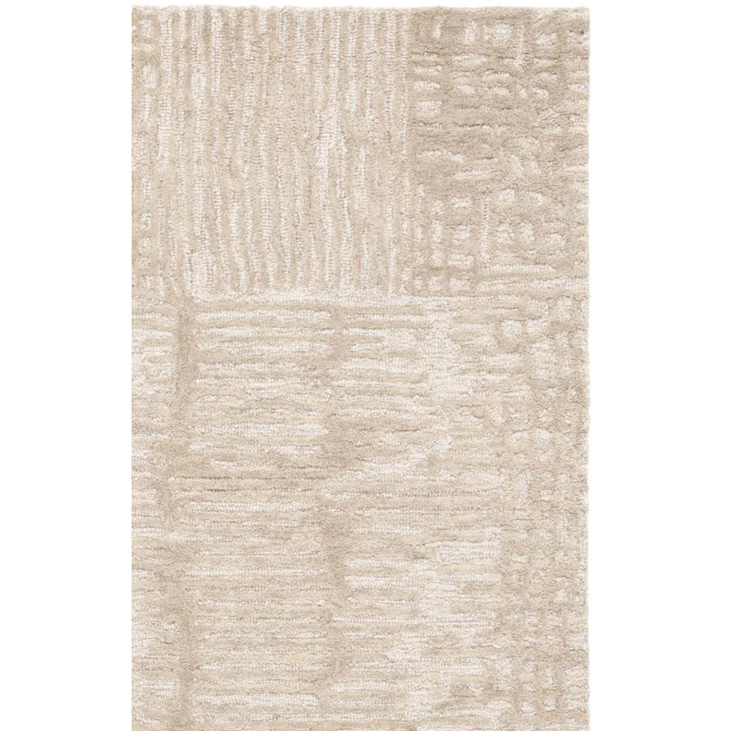 Ebony 775 Hand Tufted Wool/Cotton Abstract Rug in Beige/Ivory, Rectangle 4' x 6'