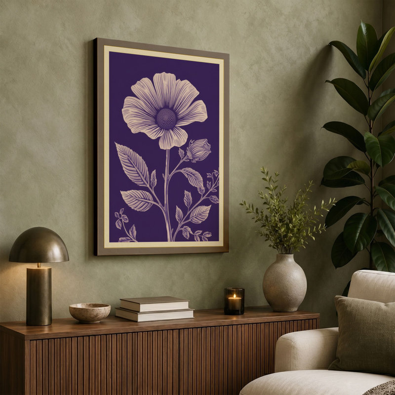 Bloom Botanical - Wrapped Canvas, 36x24 - 91.4 x 61.0 cm, Ochre Border
