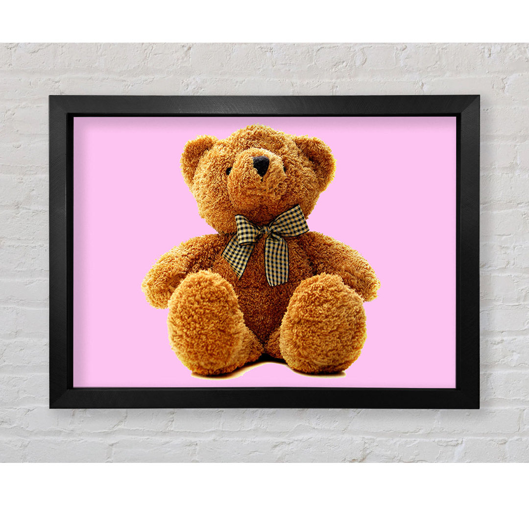 Gerahmtes Leinwandbild Teddy Bear Bow Lilac