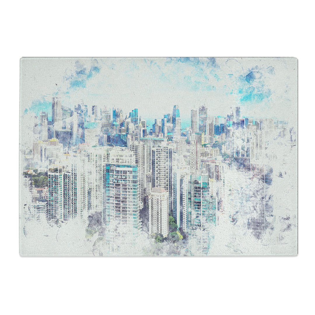 Tempered Glass Singapore Skyline Chopping Board