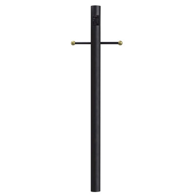 Solus 7, 8, or 10 ft. Direct Burial Lamp Post with Decorative Cross Arm and Convenience Outlet