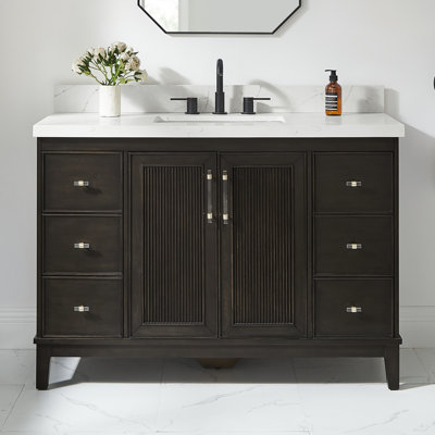Sianni 48" Single Bathroom Vanity With Quartz Top